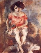 Jules Pascin The woman wearing the red garment oil painting artist